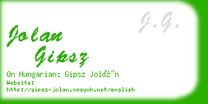 jolan gipsz business card